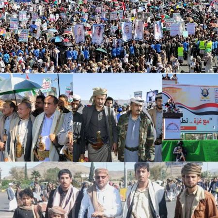 طوفان بشري بالعاصمة صنعاء في مسيرة "مع غزة.. تطوير القدرات وتصعيد العمليات"